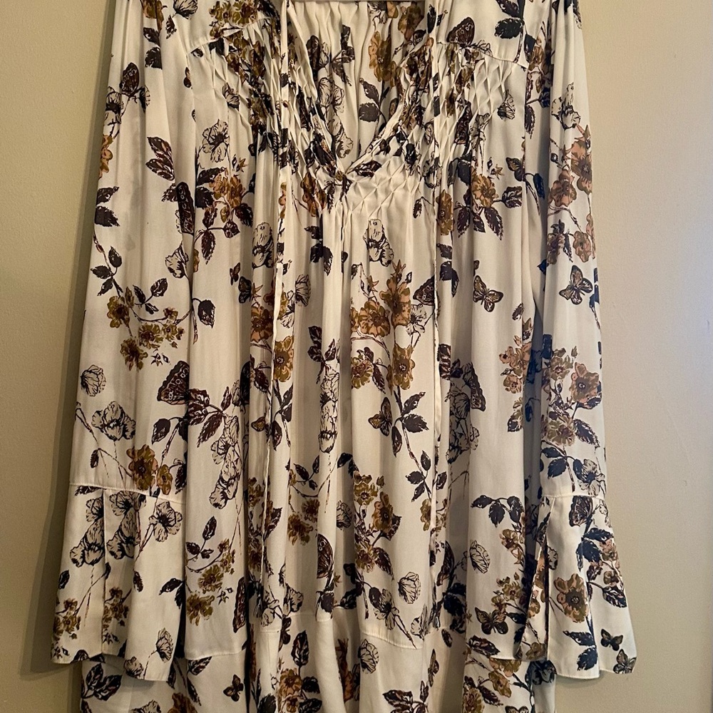 Free People Cream Floral Top